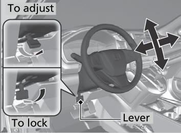 Honda CR-V. Adjusting the Steering Wheel