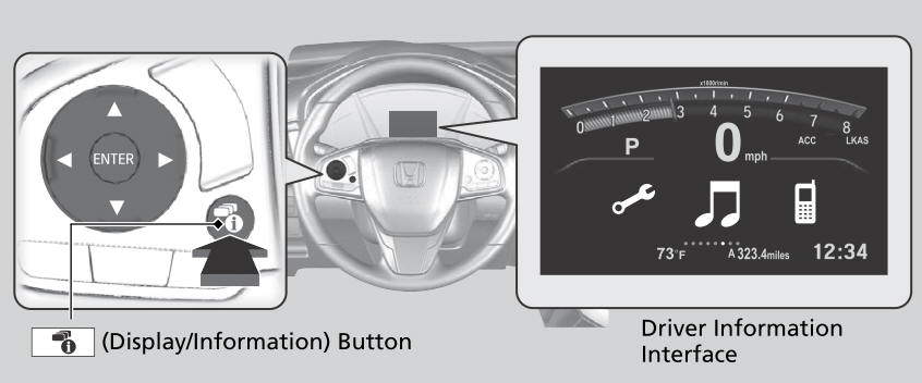 Honda CR-V. Switching the Display