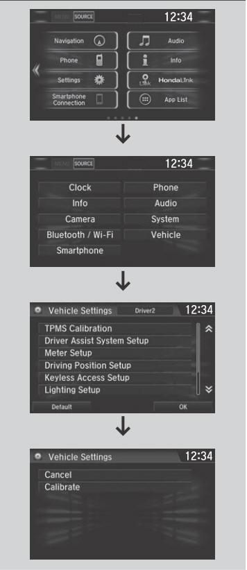 Honda CR-V. TPMS Calibration